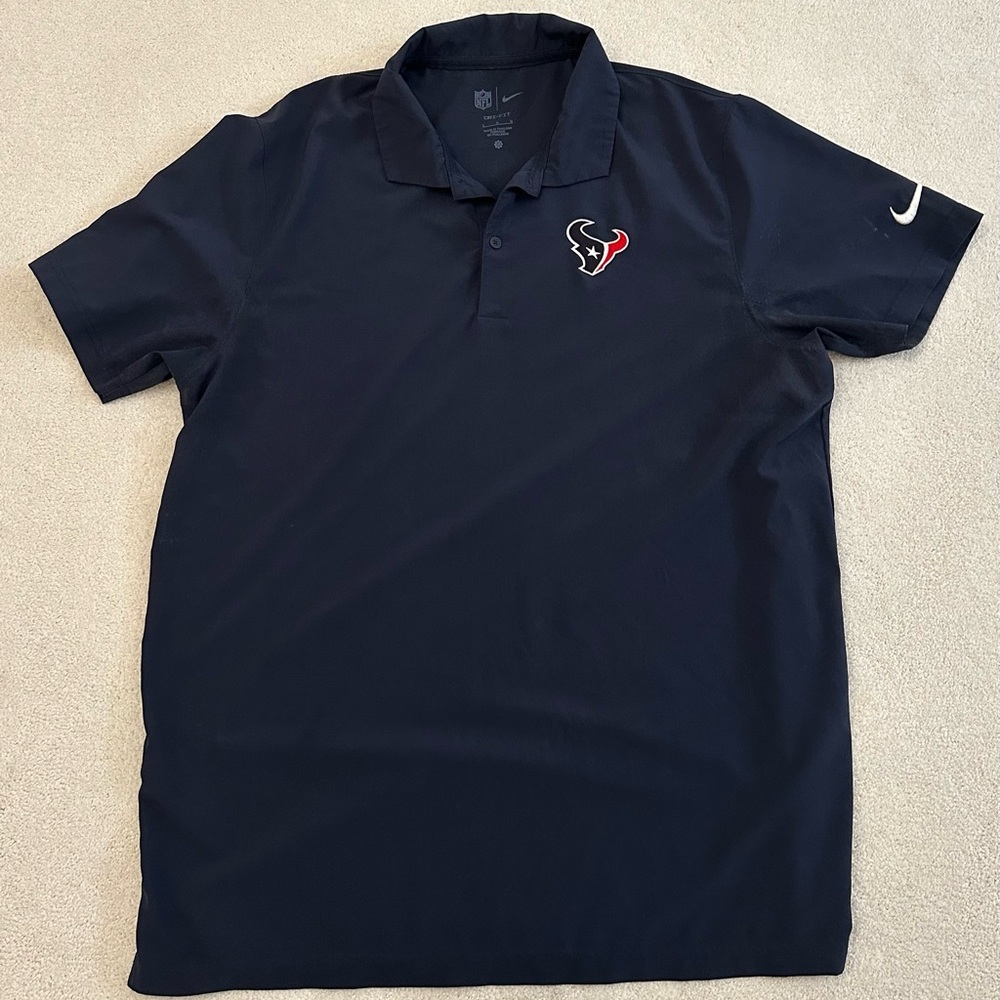 Nike Men's Navy Blue Texans Polo Shirt